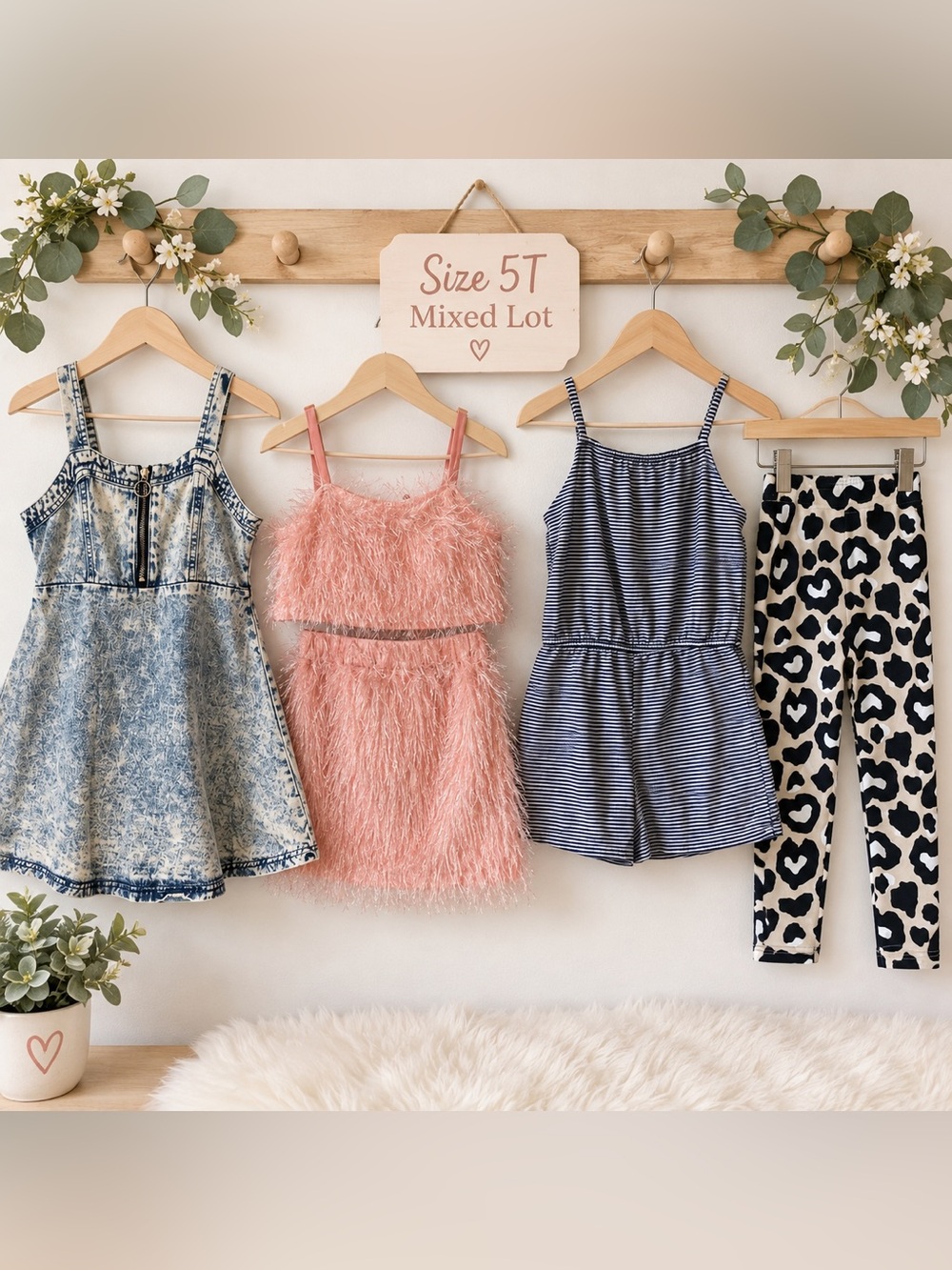 Girls Size 5T Clothing Lot Justice SHEIN Old Navy Joe Fresh 4 Pieces